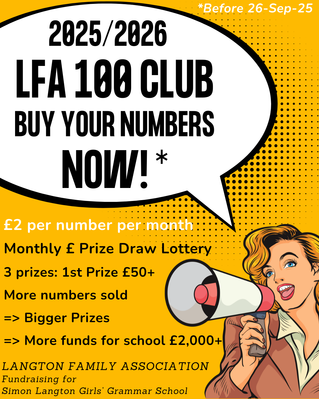 LFA 100 Club Lottery - Buy number NOW!